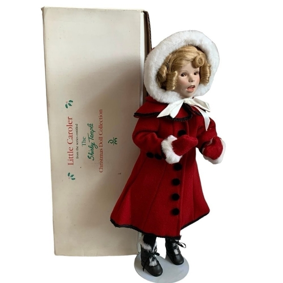 Vintage Porcelain DOLL Little Caroler Shirley Temple Christmas Doll Collection - Picture 5 of 7